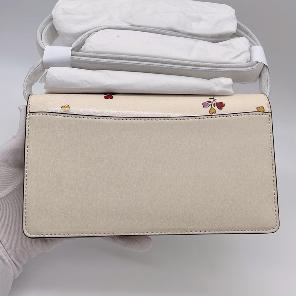 Coach Anna Foldover Clutch Crossbody Bag With Heart Print - Picture 2 of 16